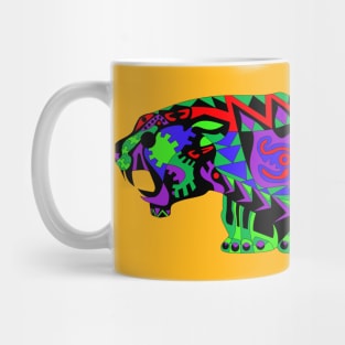 wild tiger ecopop in mexican totonac patterns art Mug